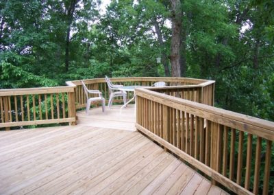 wood deck with bump out
